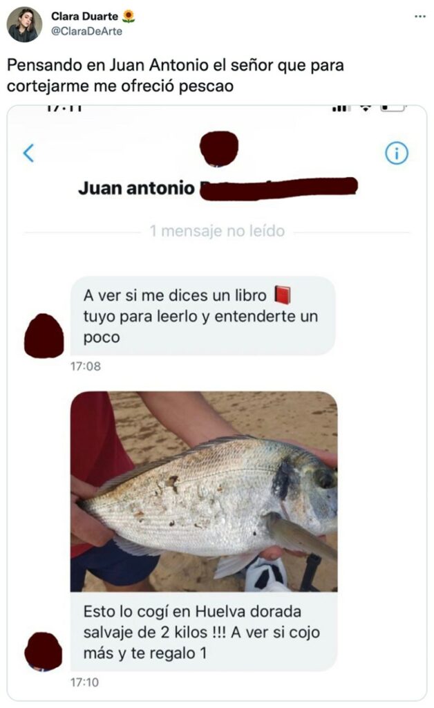 "Pensando en Juan Antonio el señor que para cortejarme me ofreció pescao"