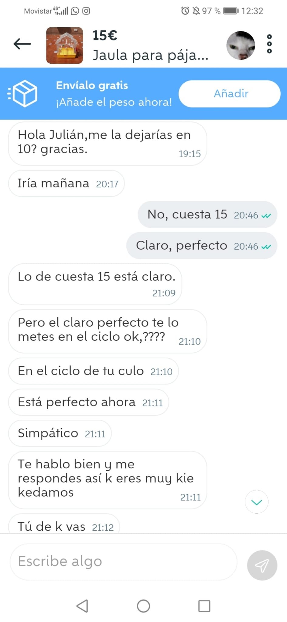 Negociación sosegada en Wallapop