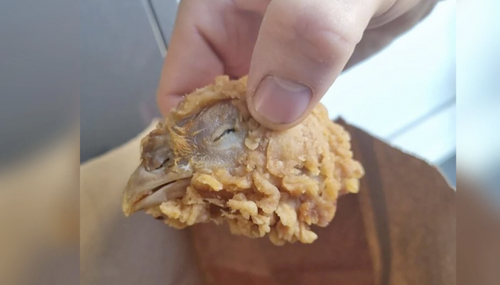 Encuentra una cabeza de pollo entera en su caja de alitas de KFC
