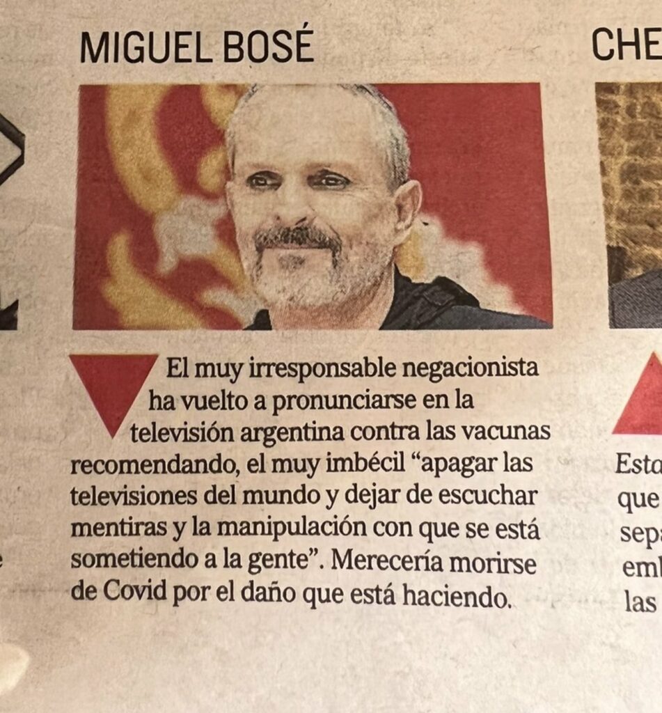 Búscate alguien que te quiera tanto como lo hace el diario El Mundo a Miguel Bosé...