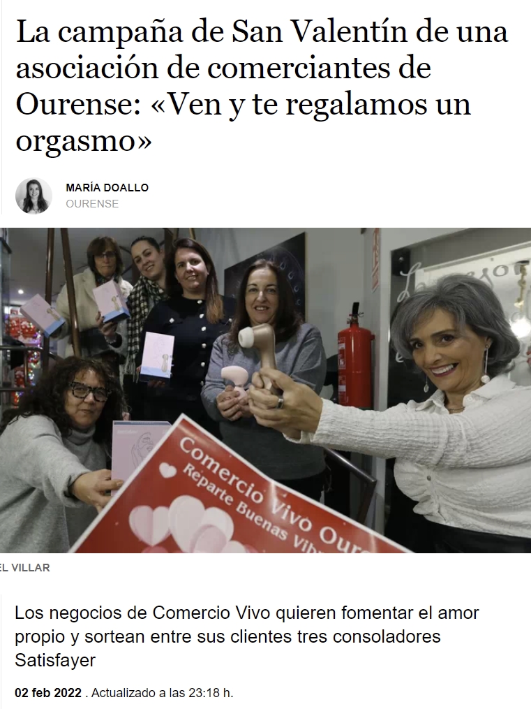 La campaña de San Valentín de una asociación de comerciantes de Ourense